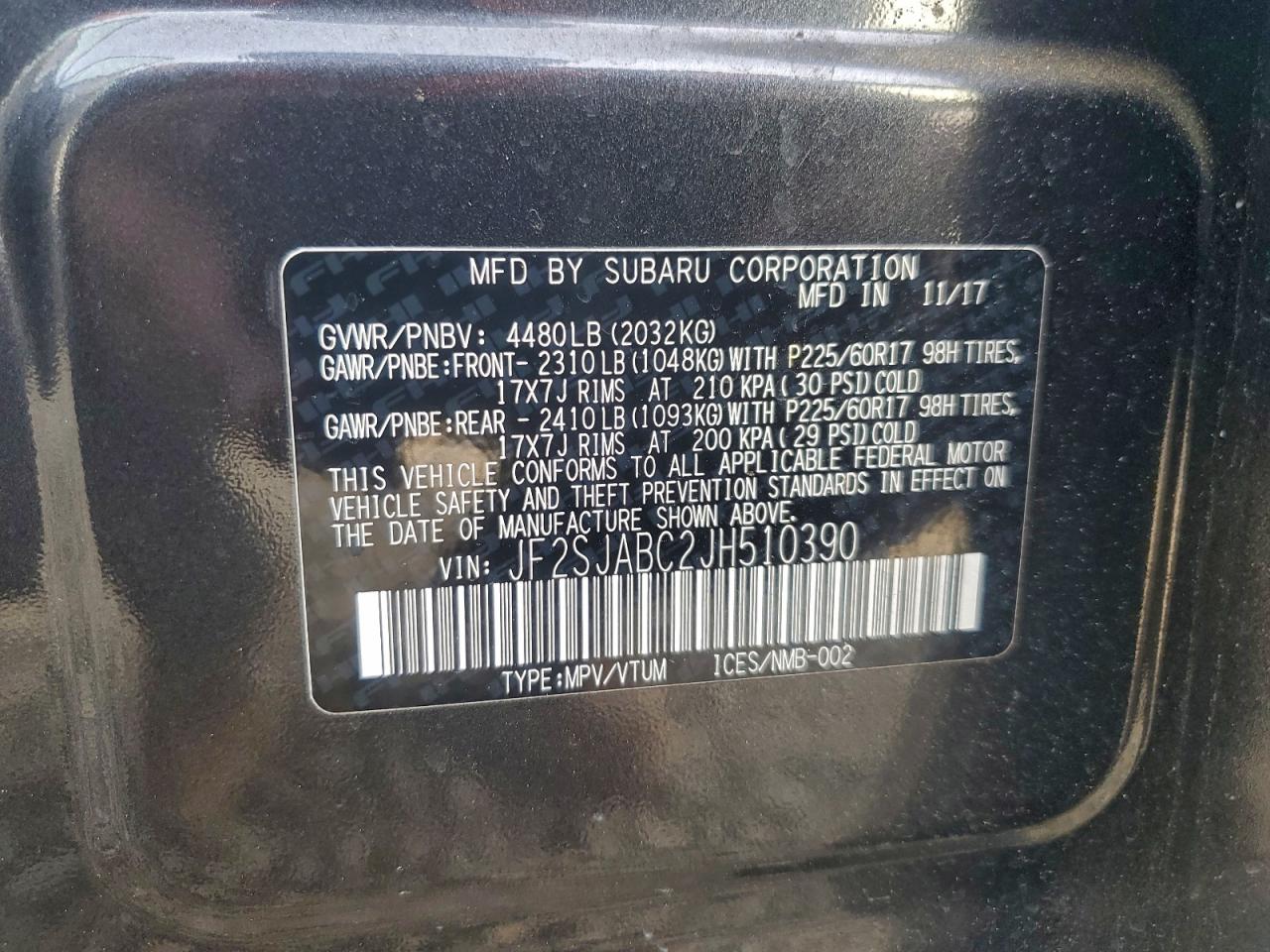 2018 SUBARU FORESTER 2.5I photo 13