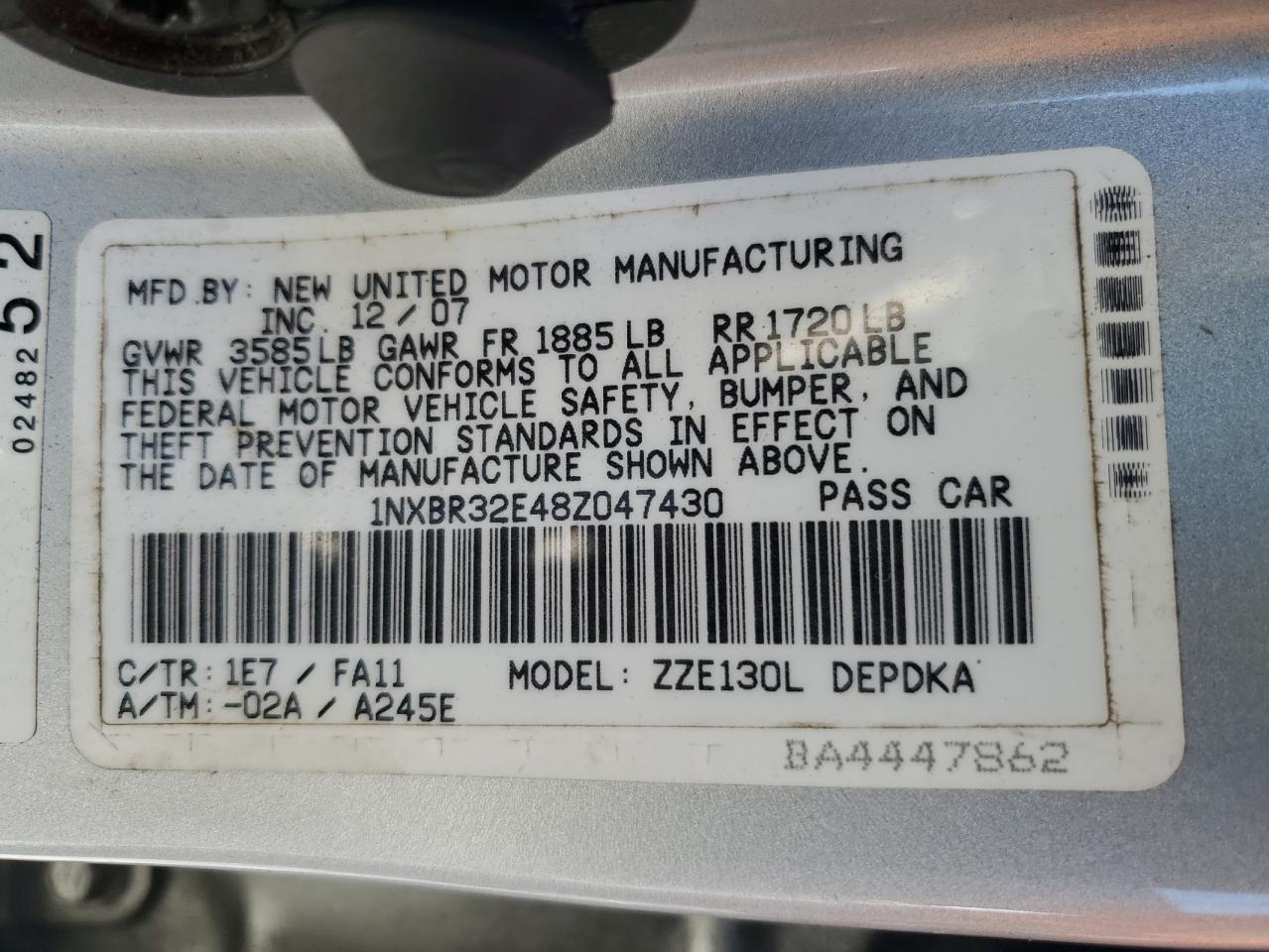 2008 TOYOTA COROLLA CE photo 13
