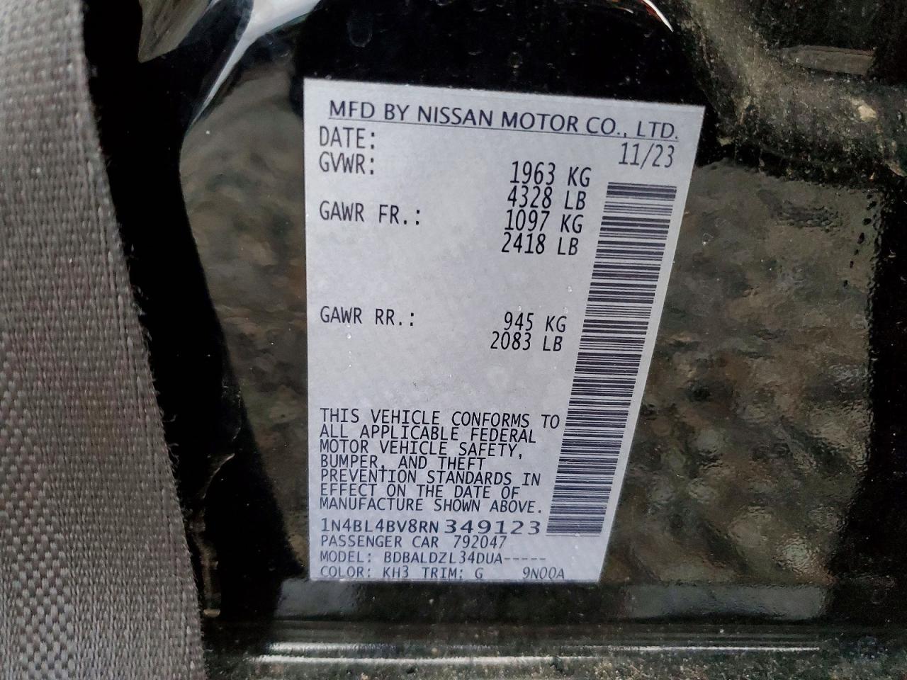 2024 NISSAN ALTIMA S photo 12