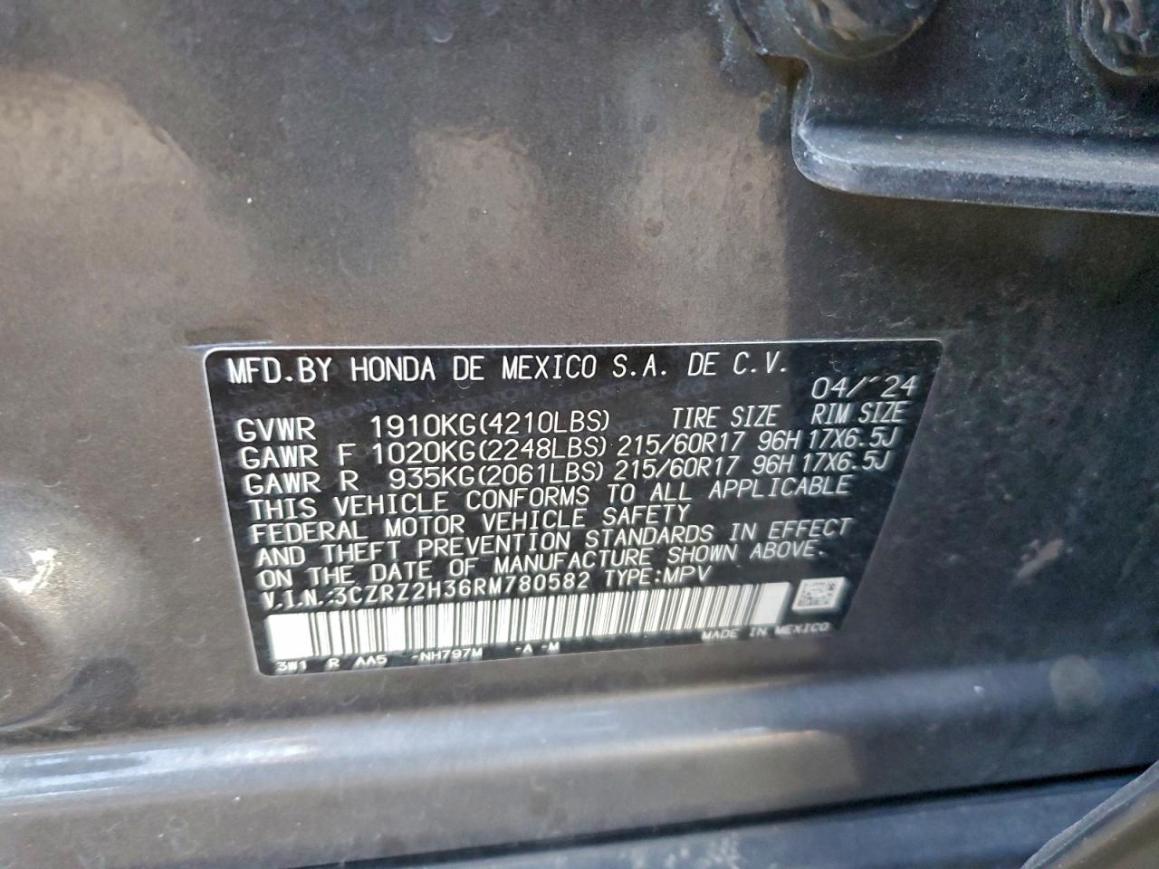 2024 HONDA HR-V LX photo 12
