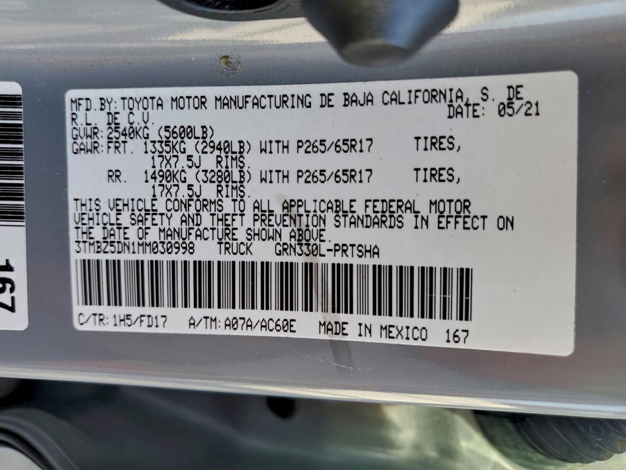 2021 TOYOTA TACOMA DOUBLE CAB photo 12