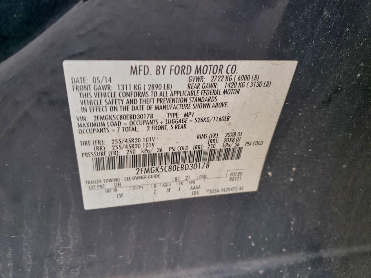 2014 FORD FLEX SEL photo 13