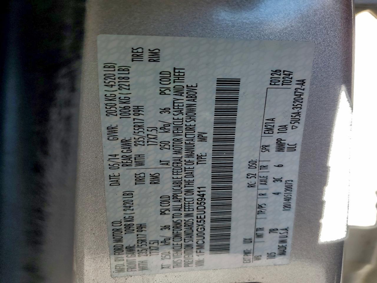 2014 FORD ESCAPE SE photo 13