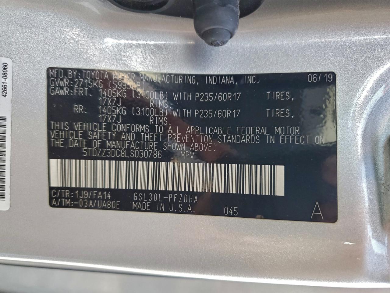 2020 TOYOTA SIENNA L photo 13