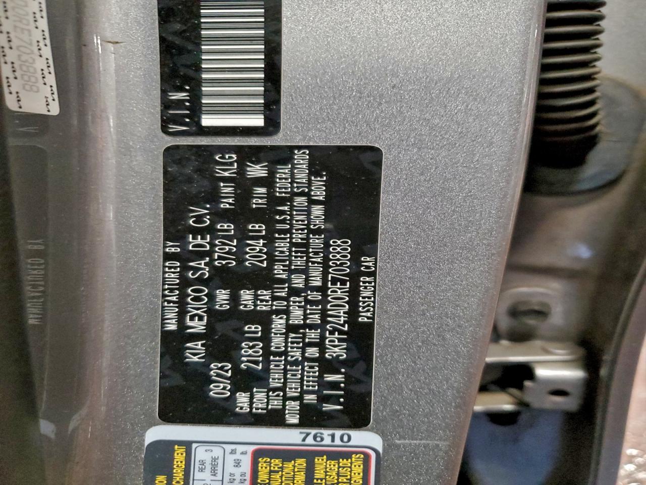 2024 KIA FORTE LX photo 12