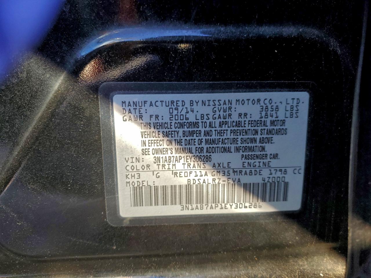 2014 NISSAN SENTRA S photo 12