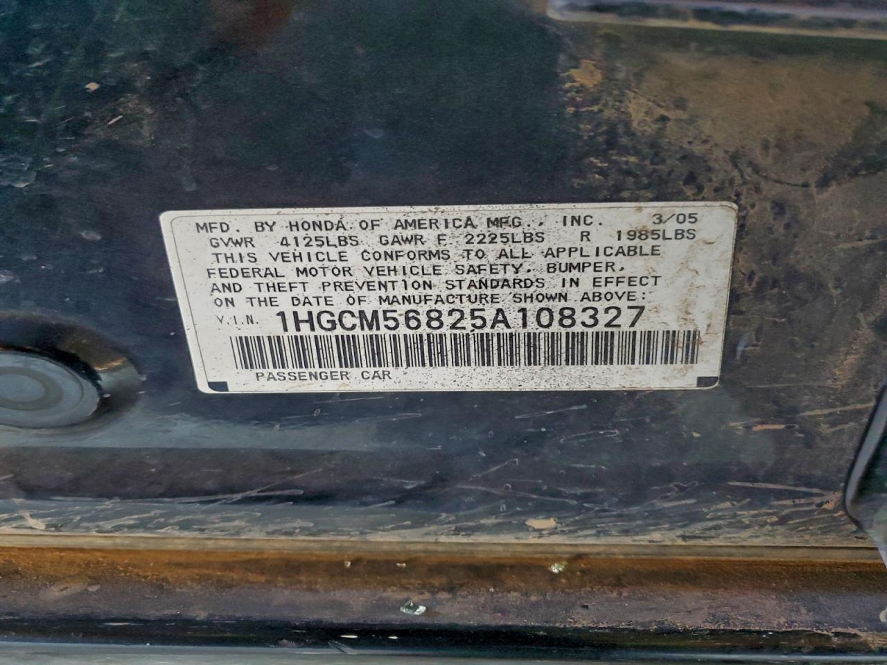 2005 HONDA ACCORD EX photo 12
