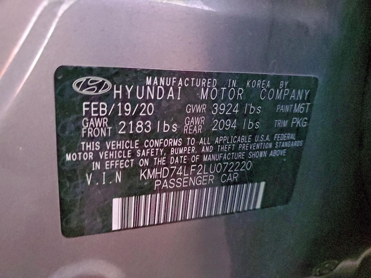 2020 HYUNDAI ELANTRA SE photo 13