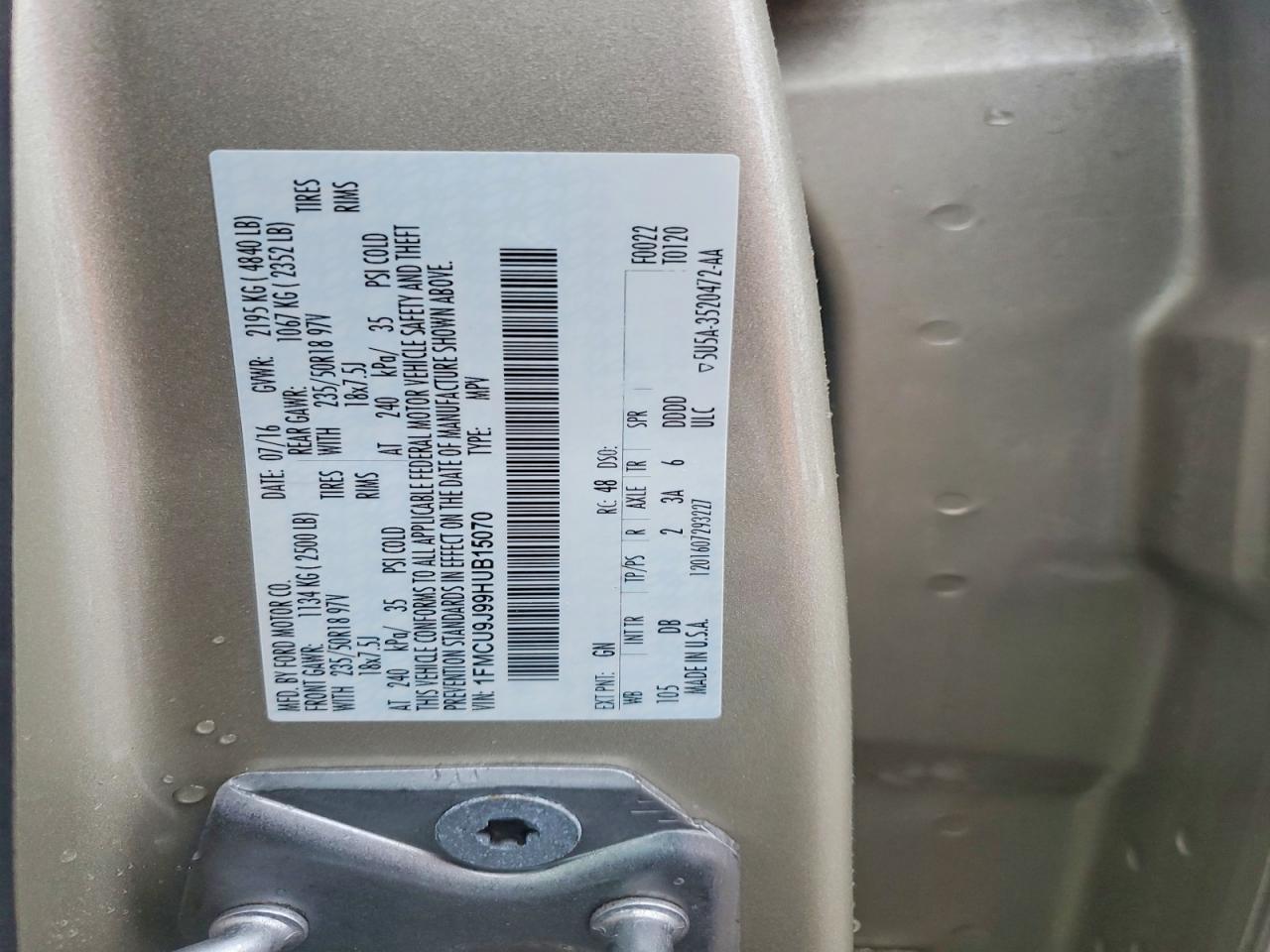 2017 FORD ESCAPE TITANIUM photo 14