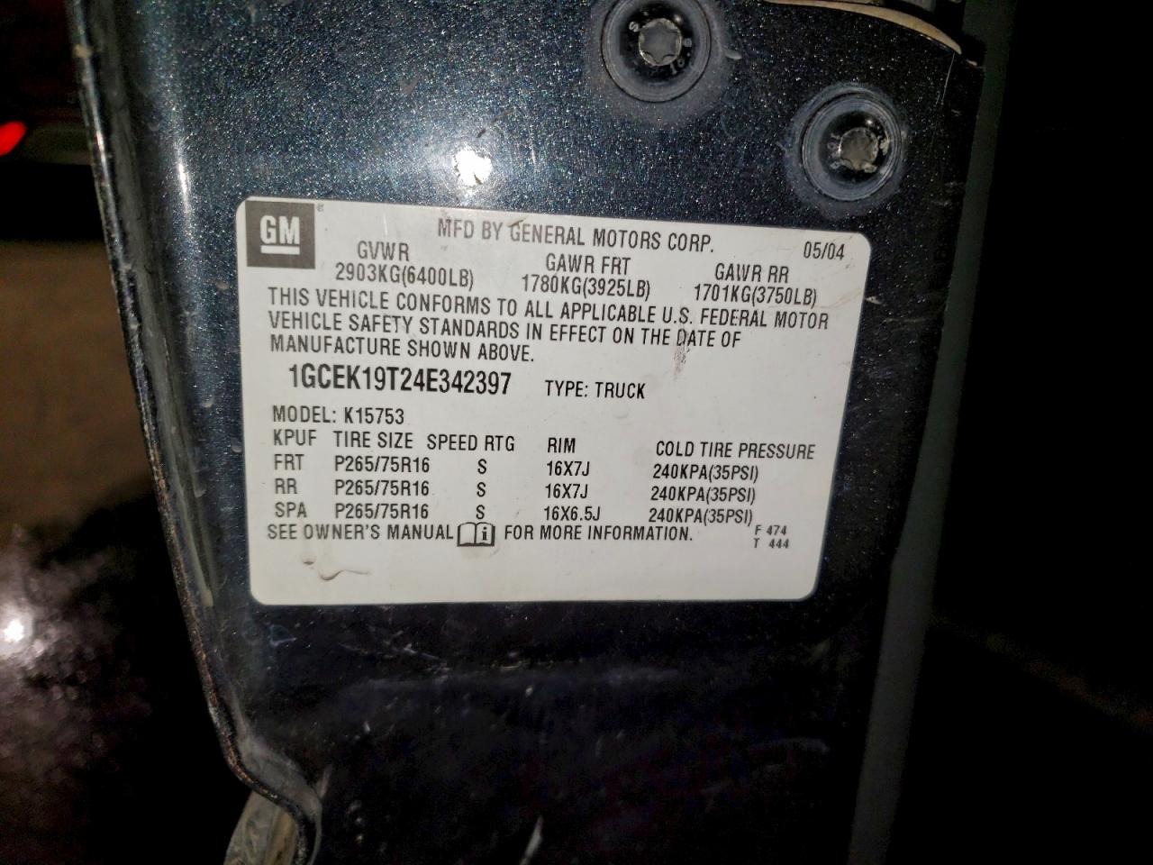 2004 CHEVROLET SILVERADO K1500 photo 12