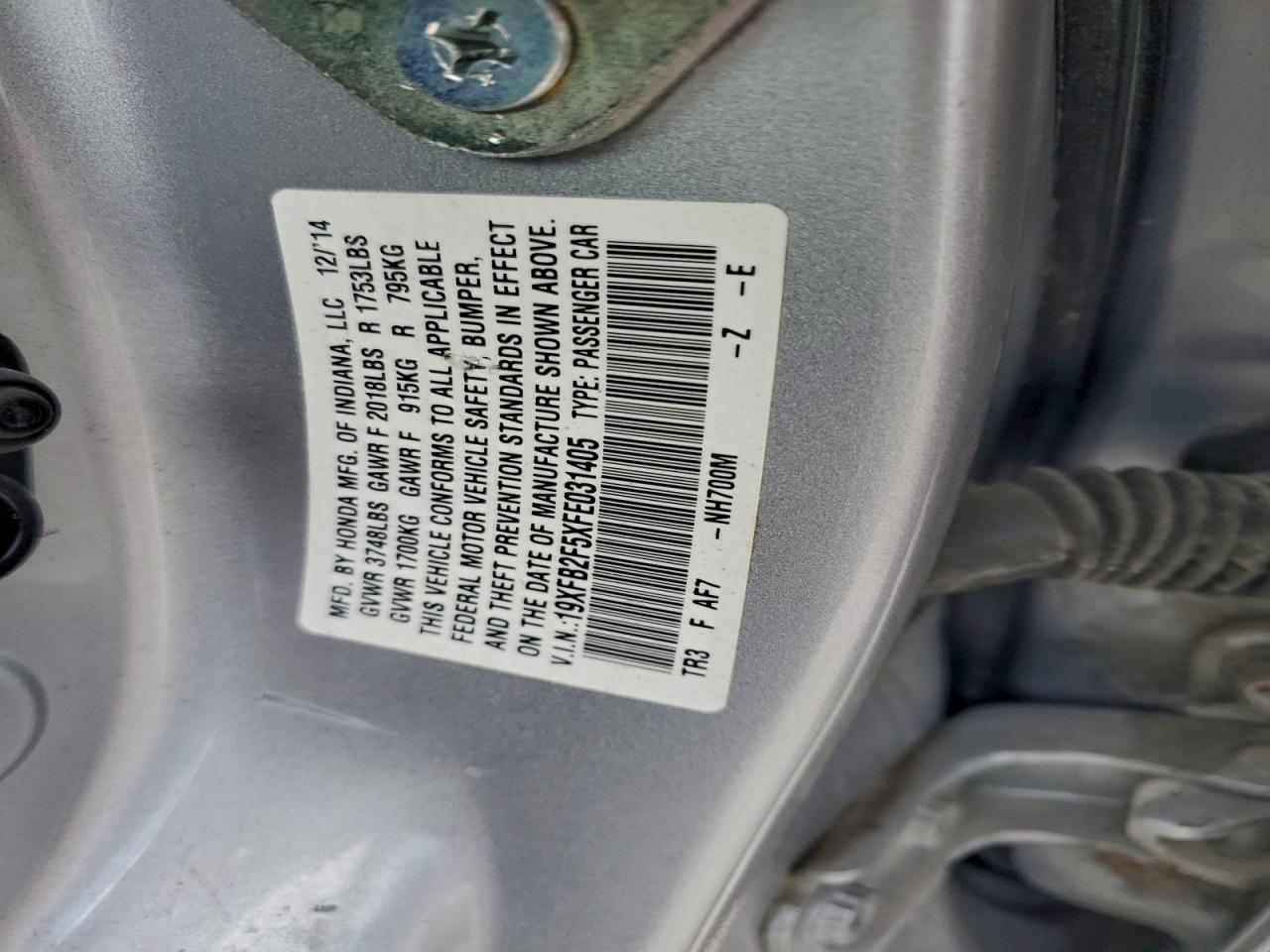 2015 HONDA CIVIC LX photo 13