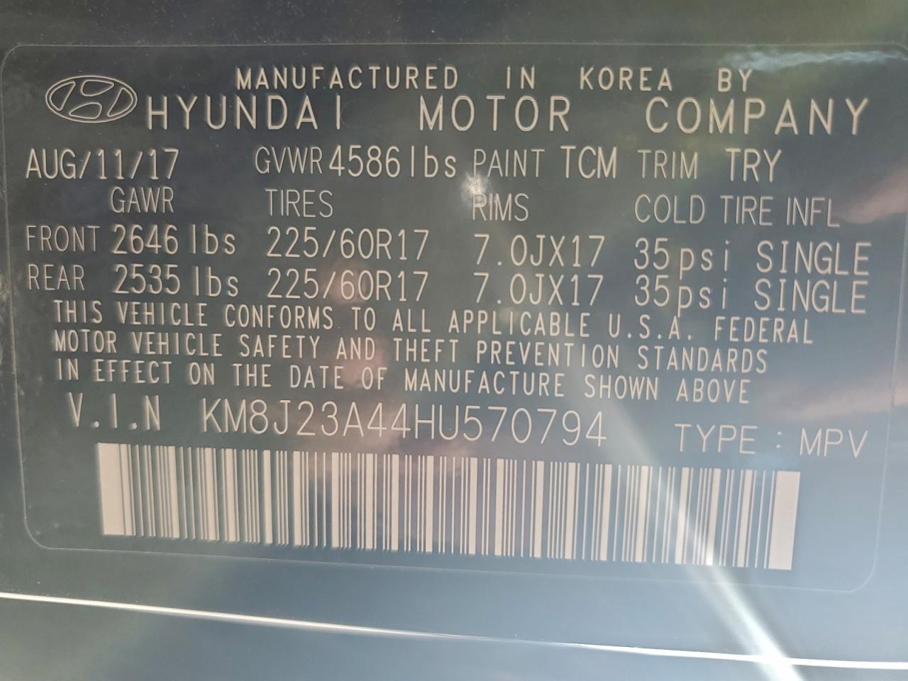 2017 HYUNDAI TUCSON SE photo 25