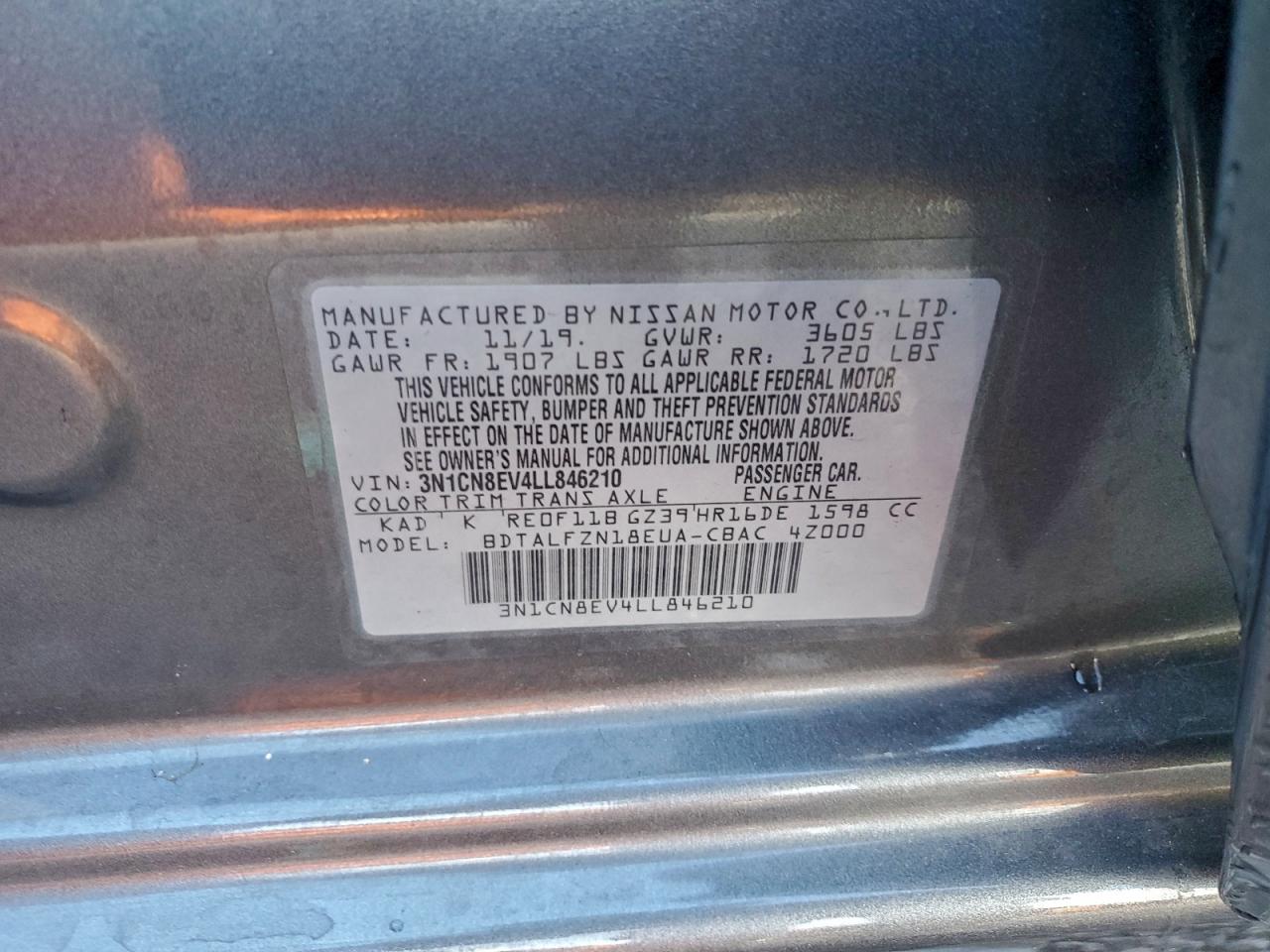 2020 NISSAN VERSA SV photo 13