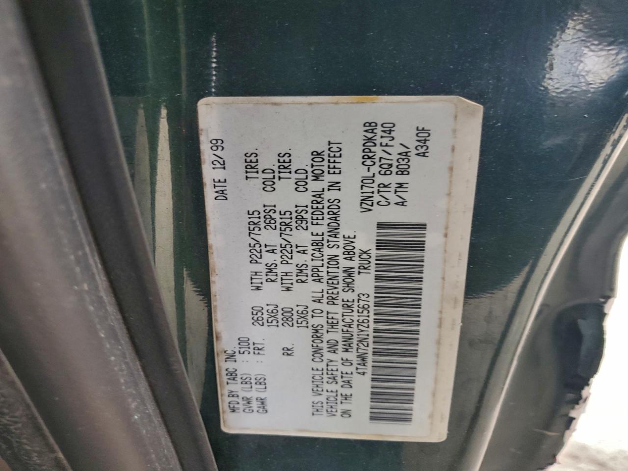 2000 TOYOTA TACOMA XTRACAB photo 12