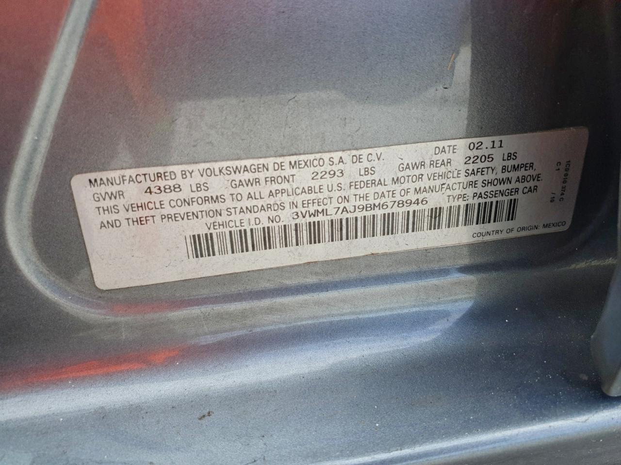 2011 VOLKSWAGEN JETTA TDI photo 12