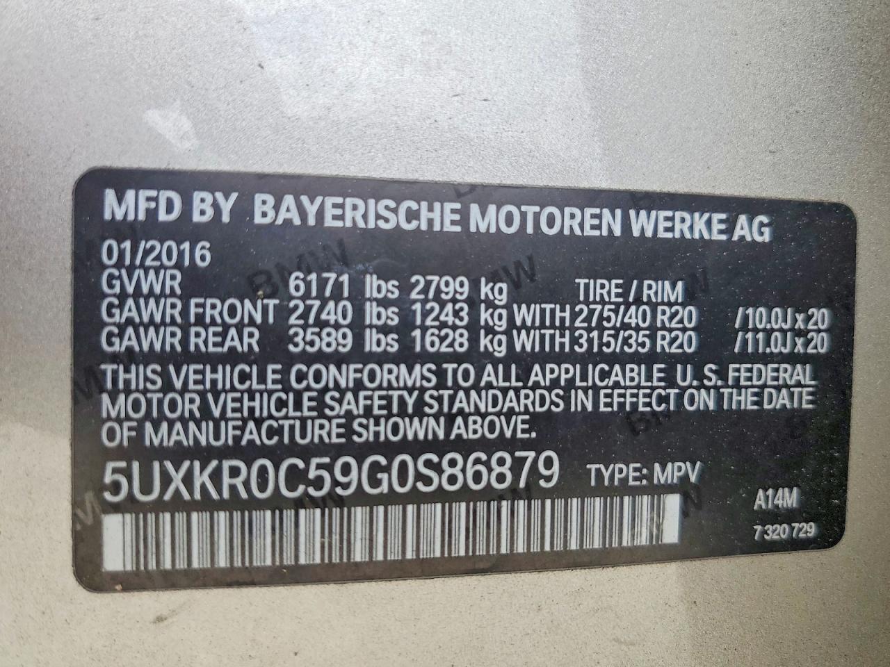 2016 BMW X5 XDRIVE35I photo 13