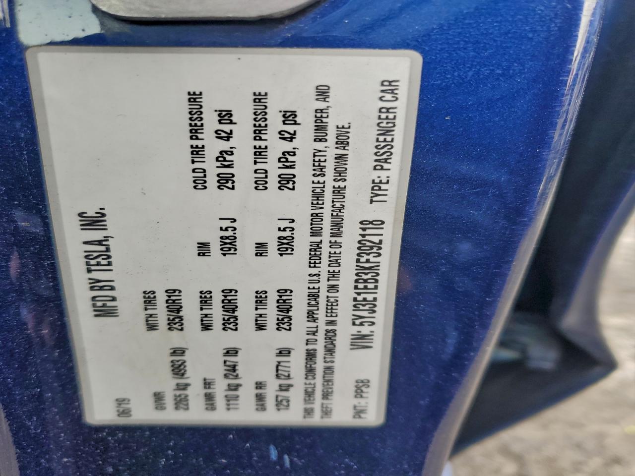 2019 TESLA MODEL 3 photo 13
