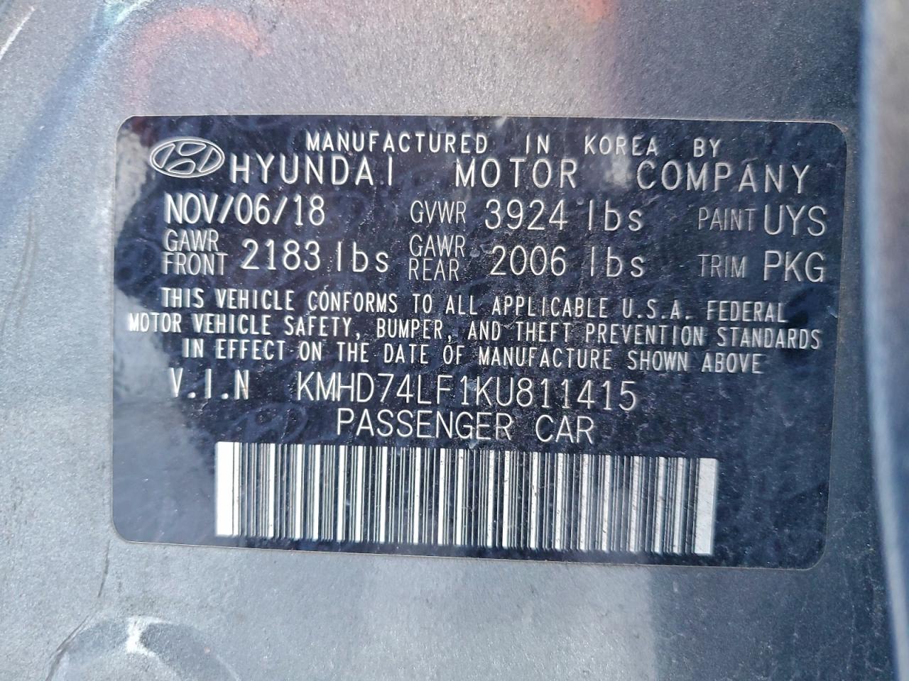 2019 HYUNDAI ELANTRA SE photo 12