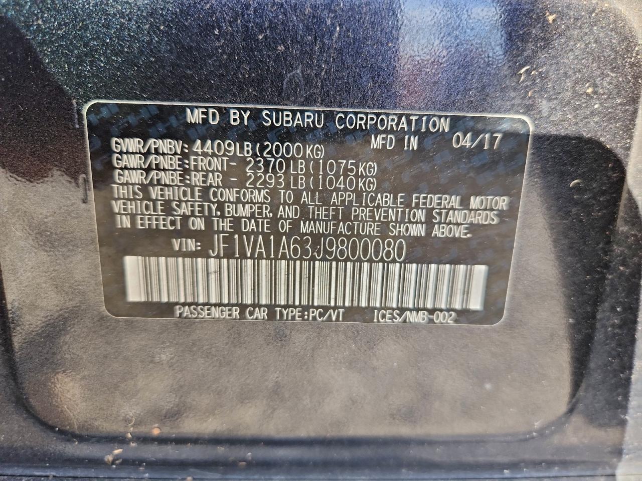 2018 SUBARU WRX photo 12