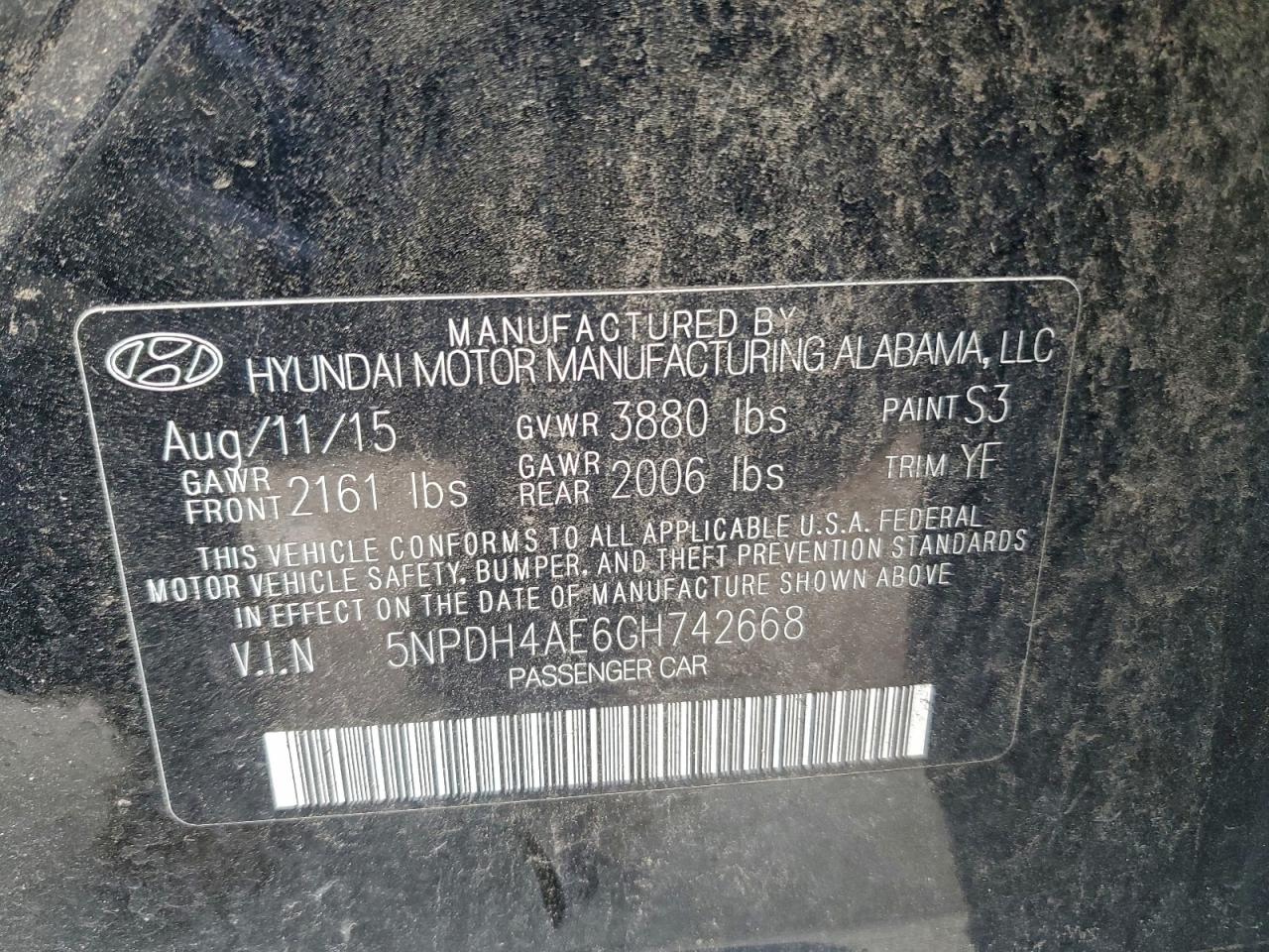 2016 HYUNDAI ELANTRA SE photo 12