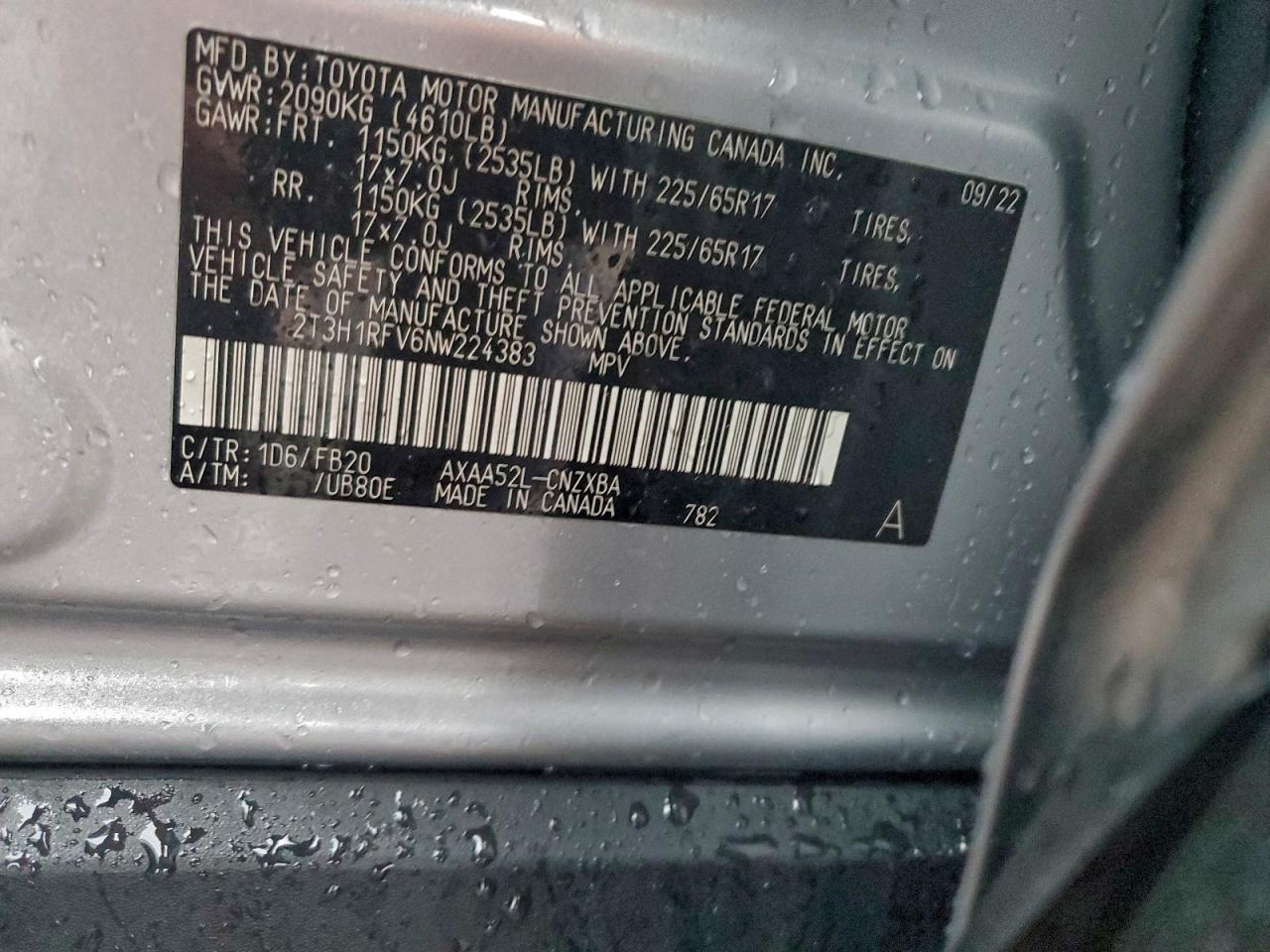 2022 TOYOTA RAV4 LE photo 25