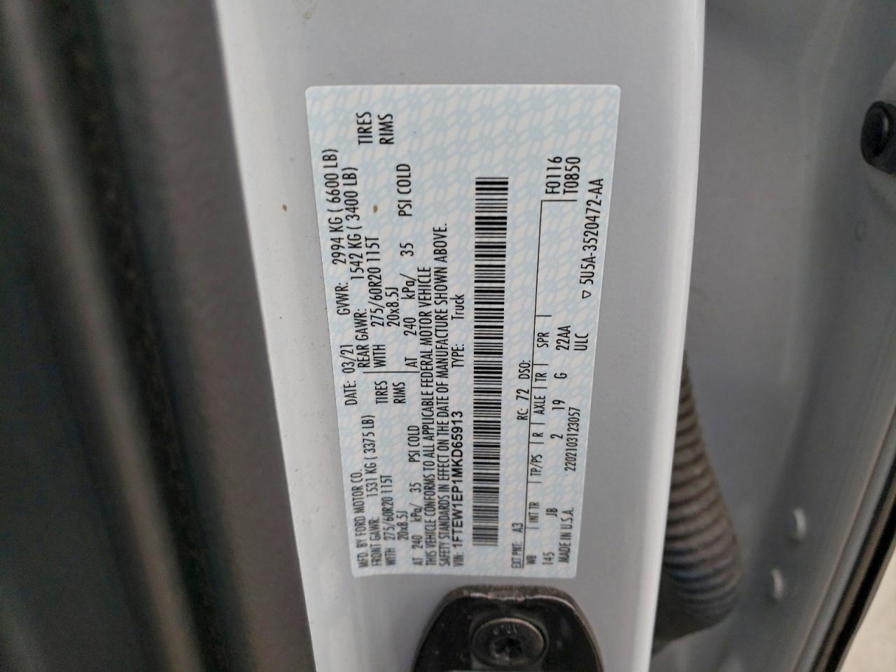 2021 FORD F150 SUPERCREW photo 12
