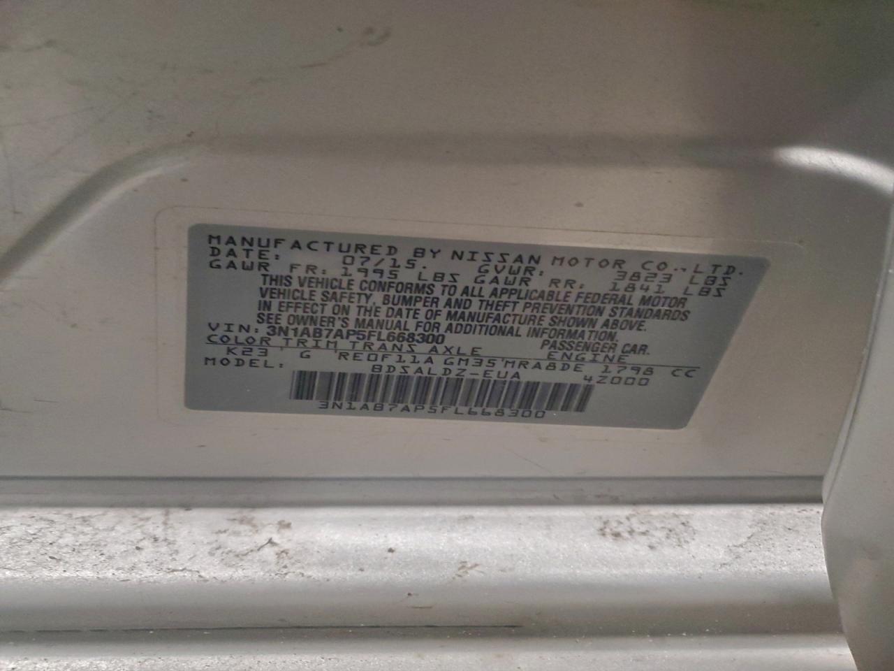 2015 NISSAN SENTRA S photo 12