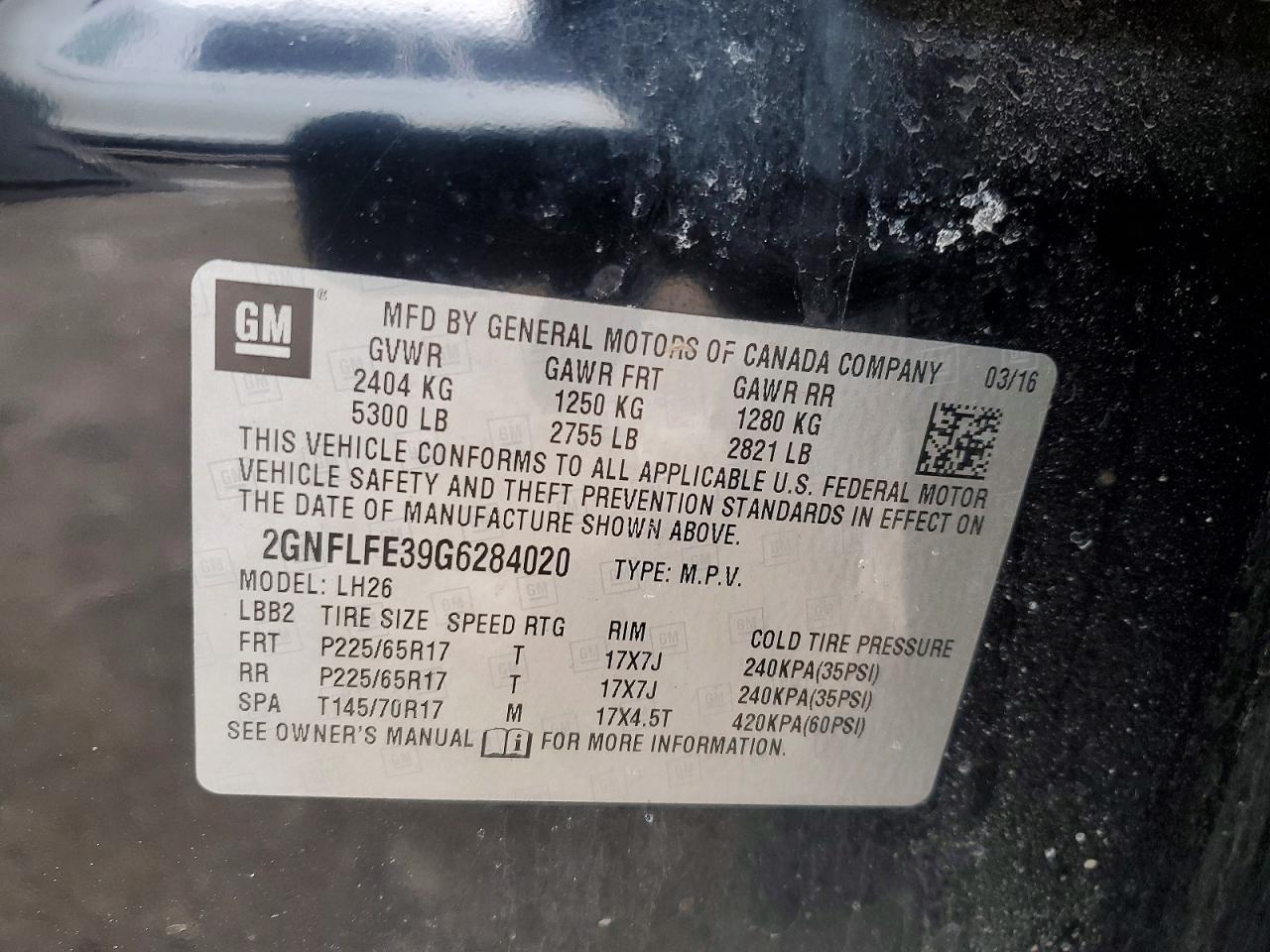 2016 CHEVROLET EQUINOX LT photo 37