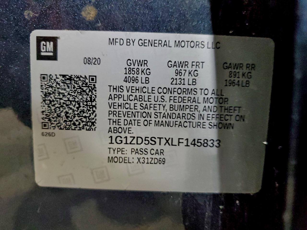 2020 CHEVROLET MALIBU LT photo 12