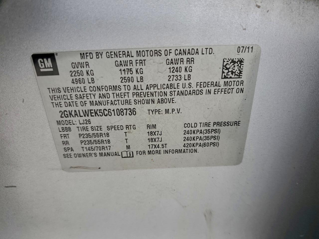 2012 GMC TERRAIN SLT photo 12