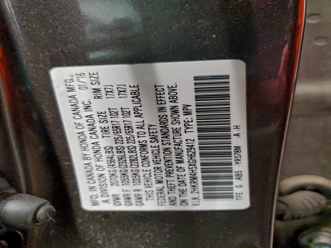 2016 HONDA CR-V EX photo 13