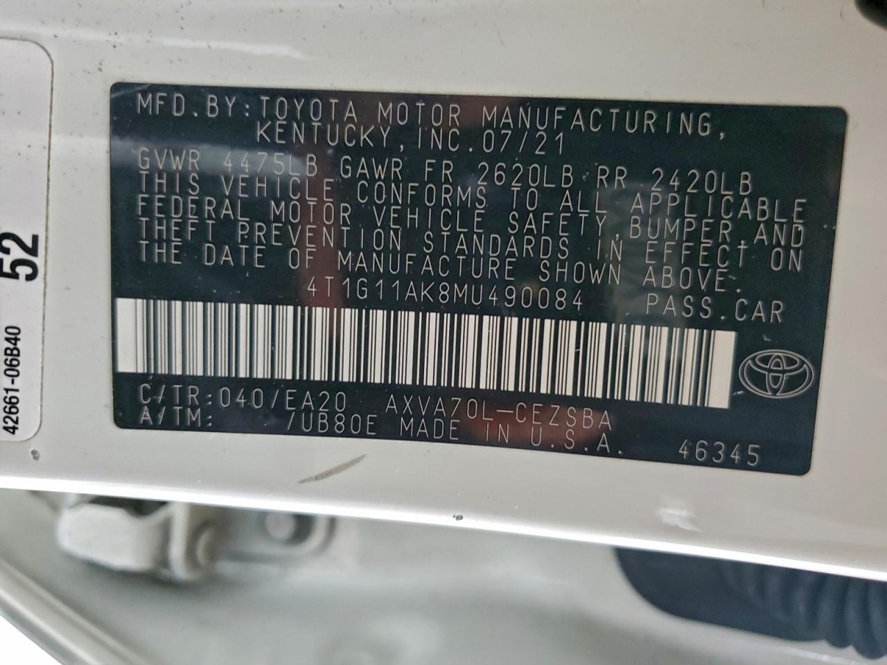 2021 TOYOTA CAMRY SE photo 23