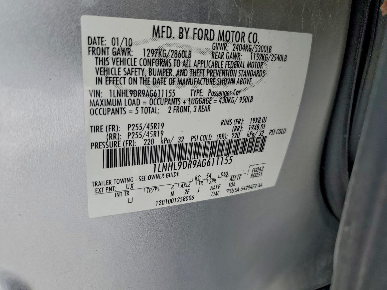 2010 LINCOLN MKS photo 12