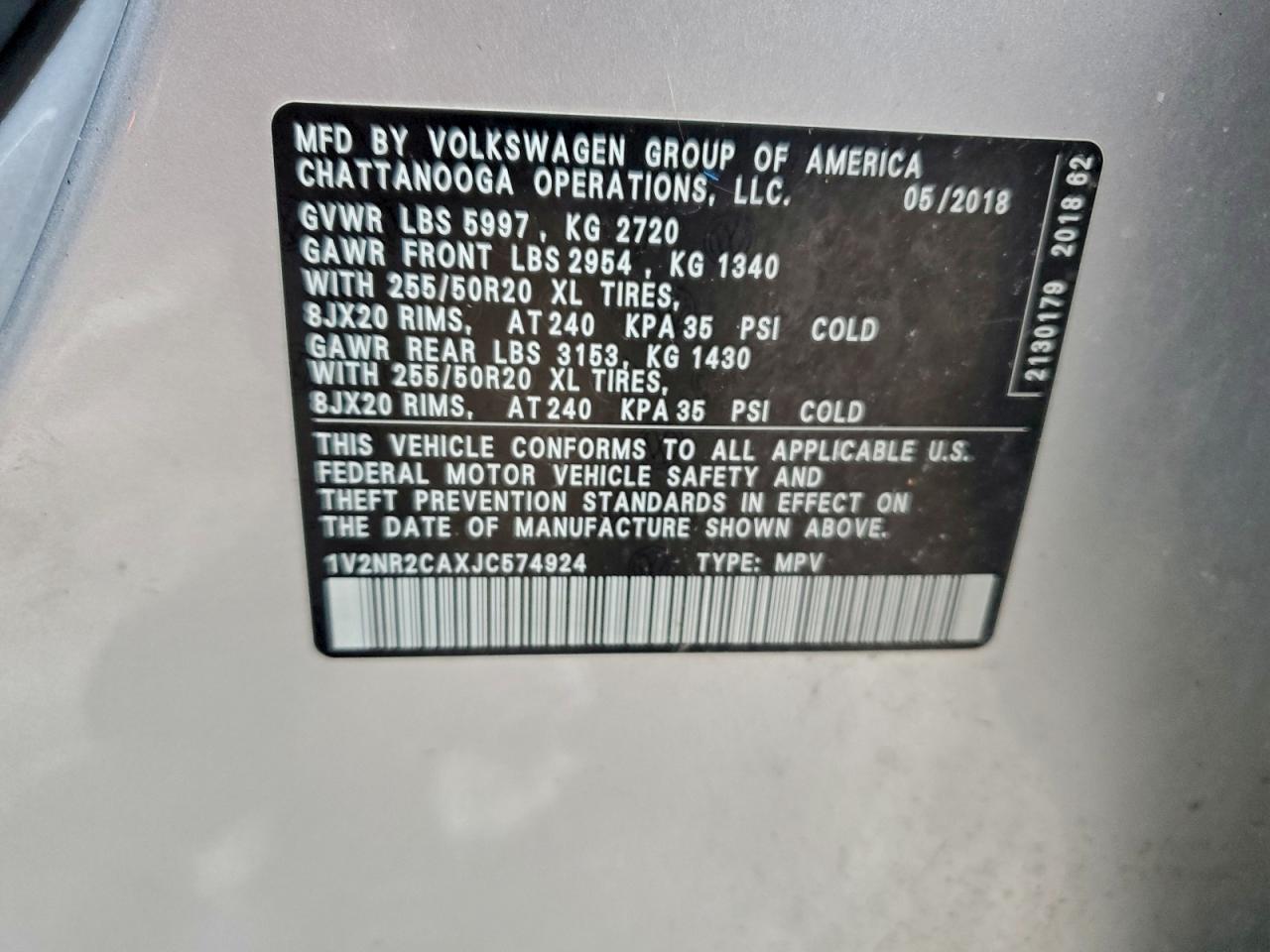 2018 VOLKSWAGEN ATLAS SEL PREMIUM photo 13