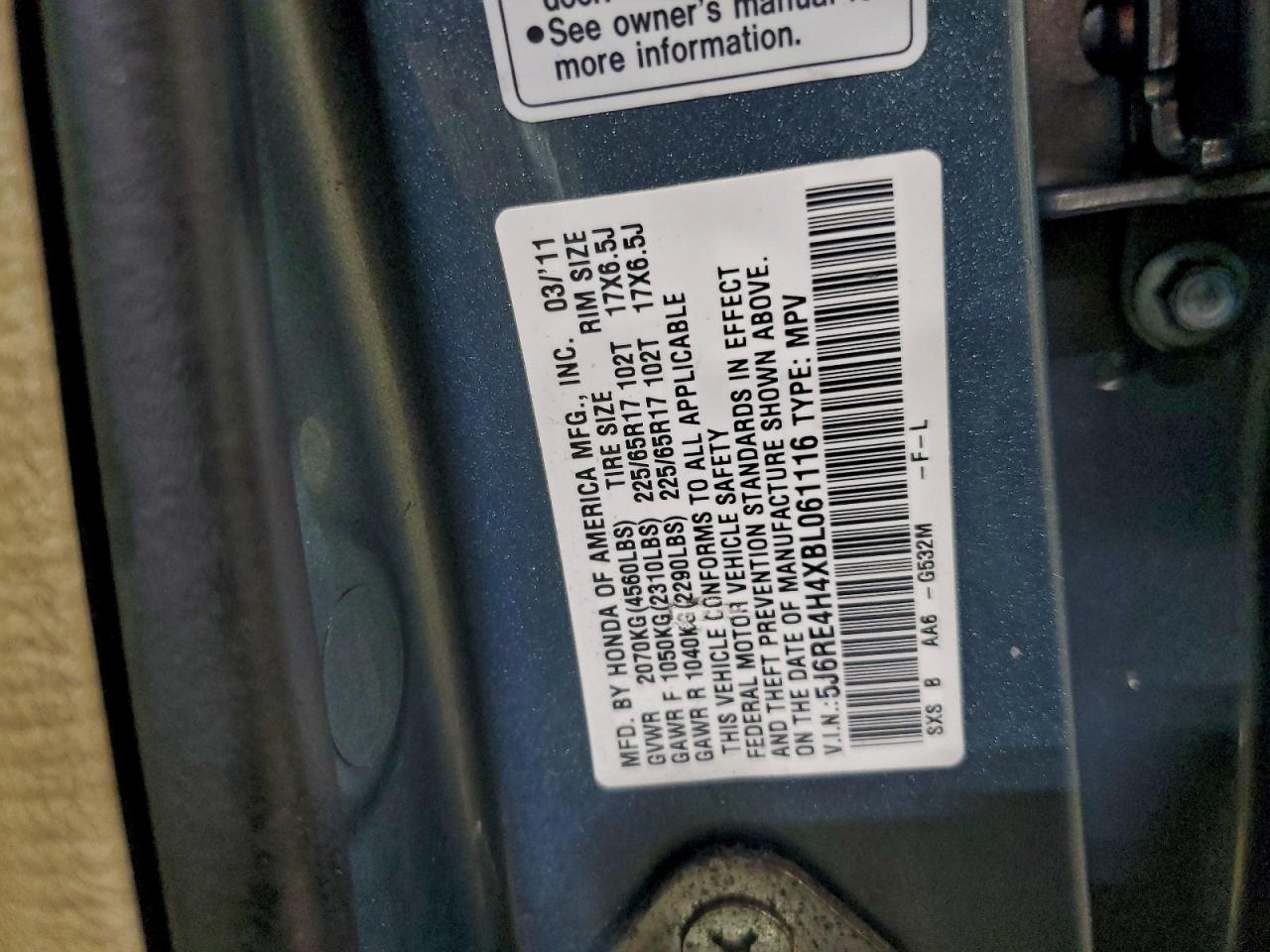 2011 HONDA CR-V SE photo 14
