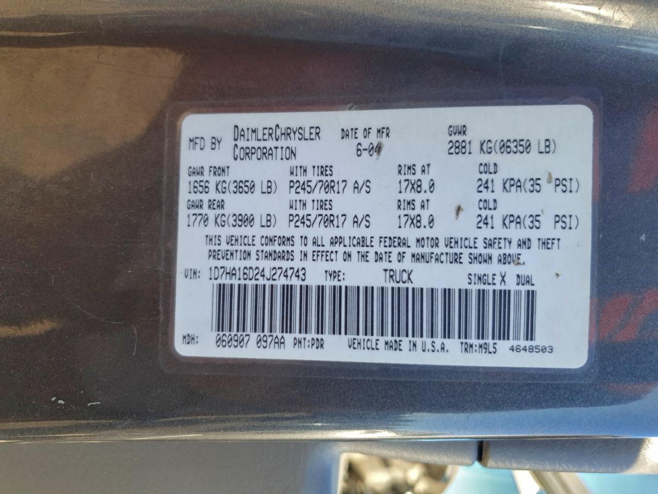 2004 DODGE RAM 1500 ST photo 12