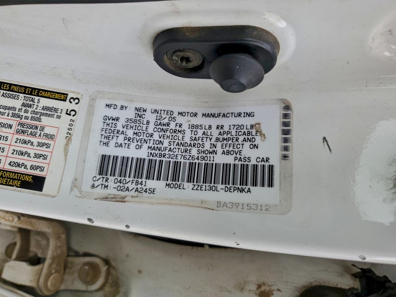 2006 TOYOTA COROLLA CE photo 12