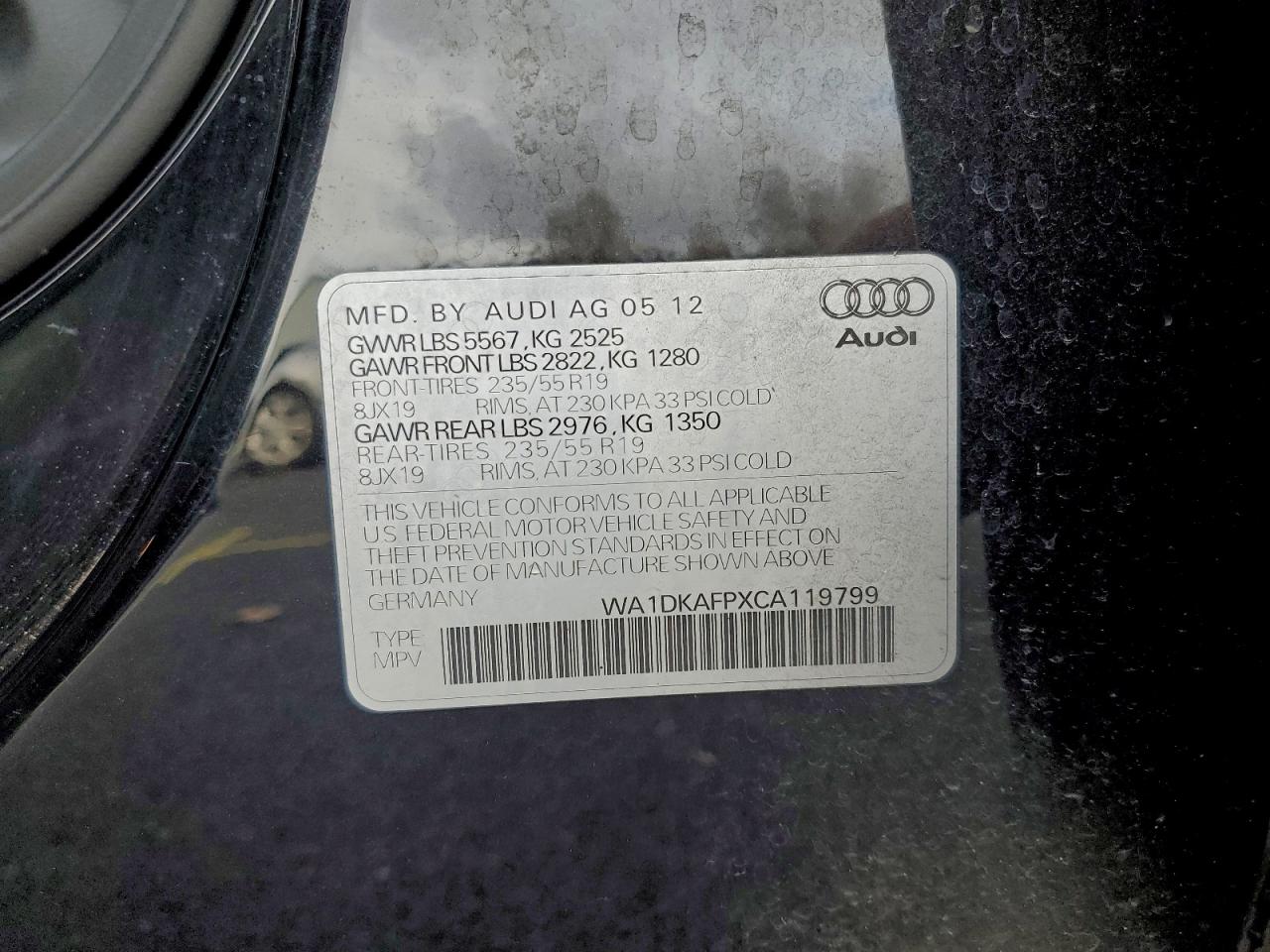2012 AUDI Q5 PREMIUM PLUS photo 12