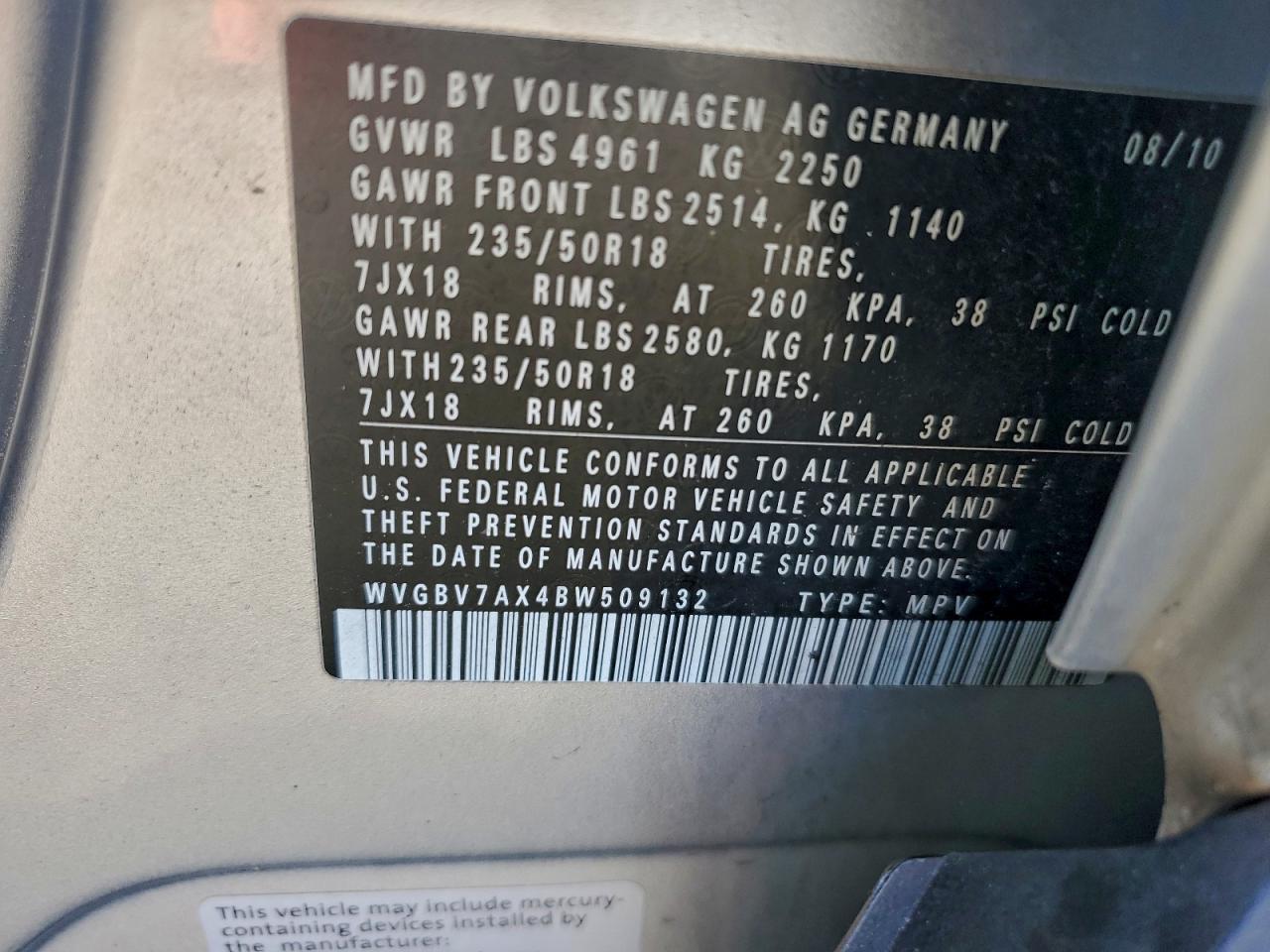 2011 VOLKSWAGEN TIGUAN S photo 12