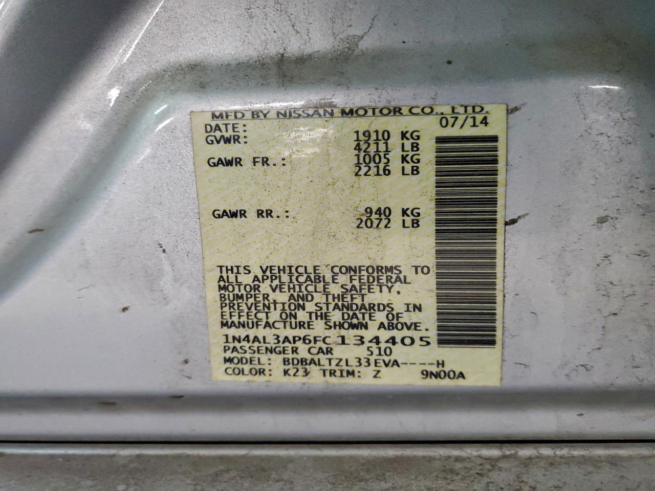 2015 NISSAN ALTIMA 2.5 photo 37