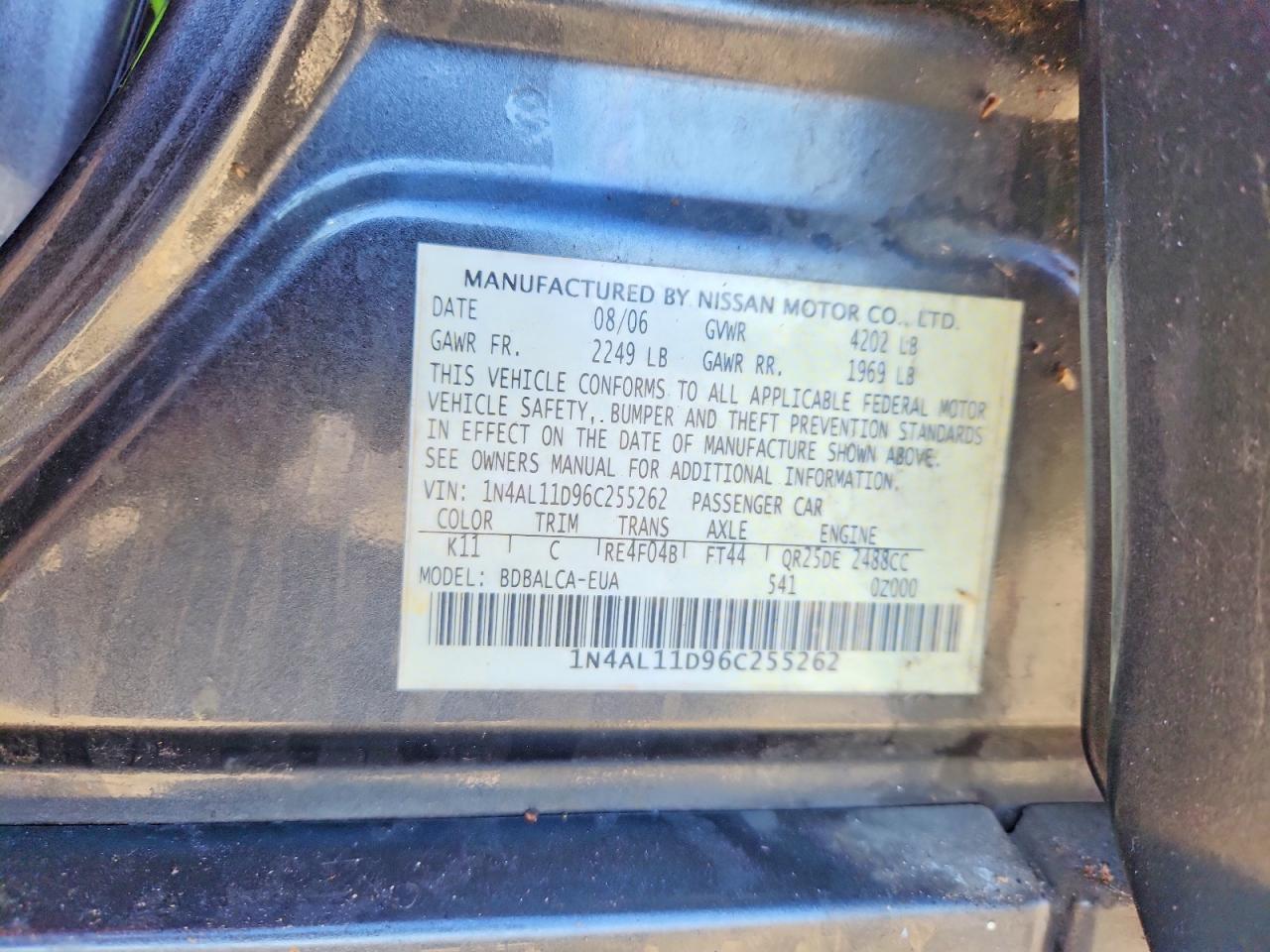 2006 NISSAN ALTIMA 2.5 photo 25