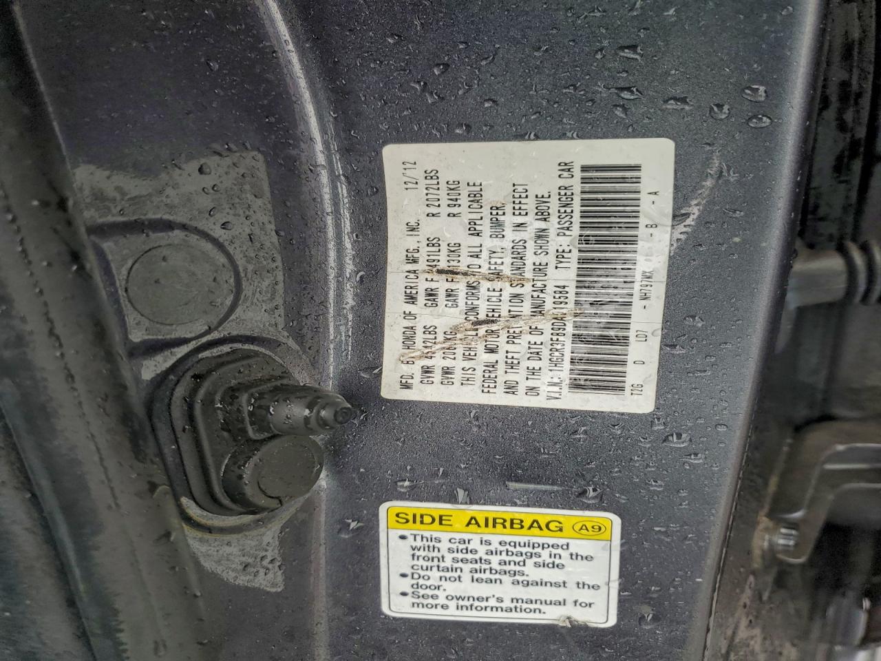 2013 HONDA ACCORD EXL photo 45