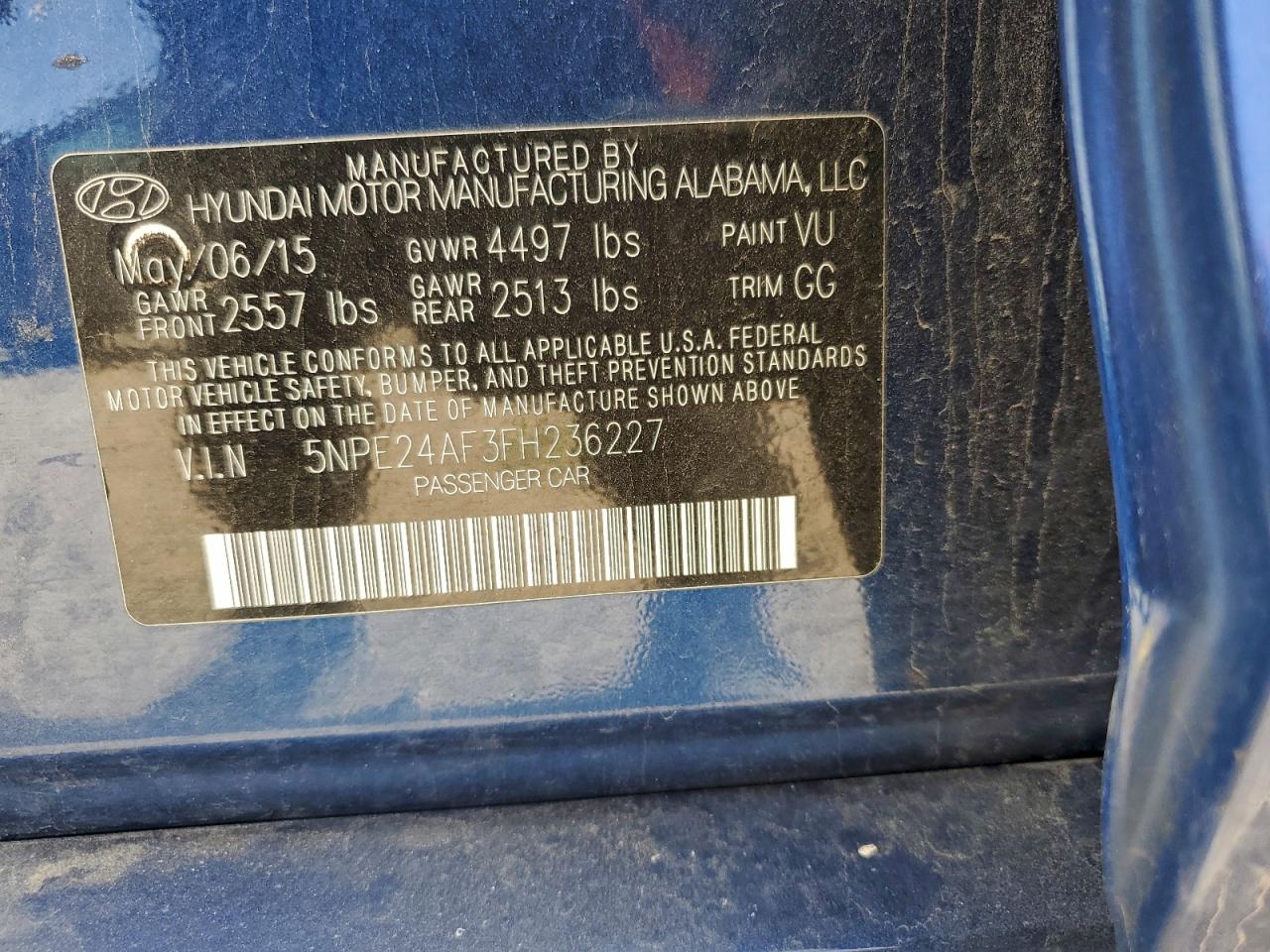 2015 HYUNDAI SONATA SE photo 12