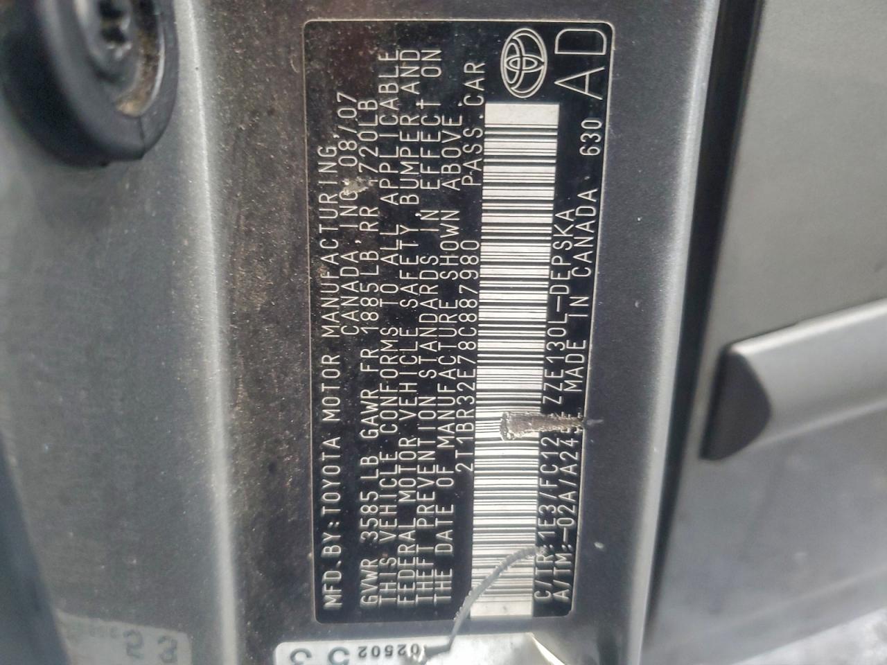 2008 TOYOTA COROLLA CE photo 23