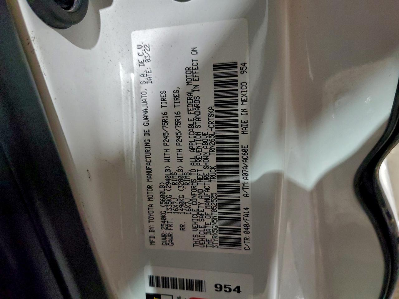 2022 TOYOTA TACOMA ACCESS CAB photo 12
