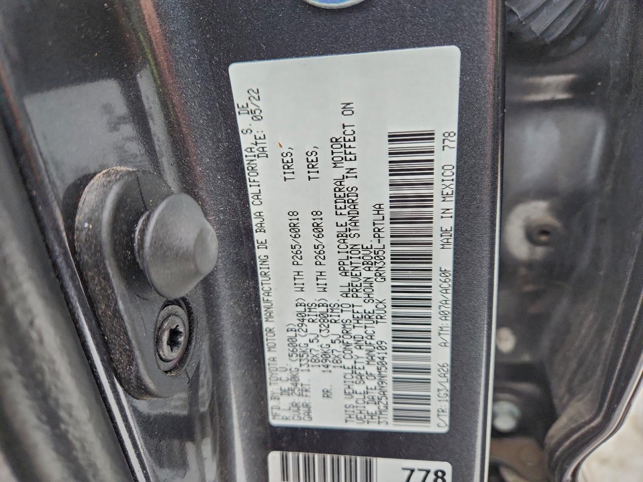 2022 TOYOTA TACOMA DOUBLE CAB photo 12