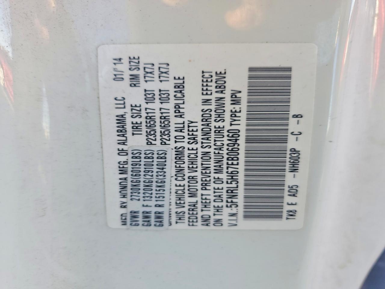 2014 HONDA ODYSSEY EXL photo 13