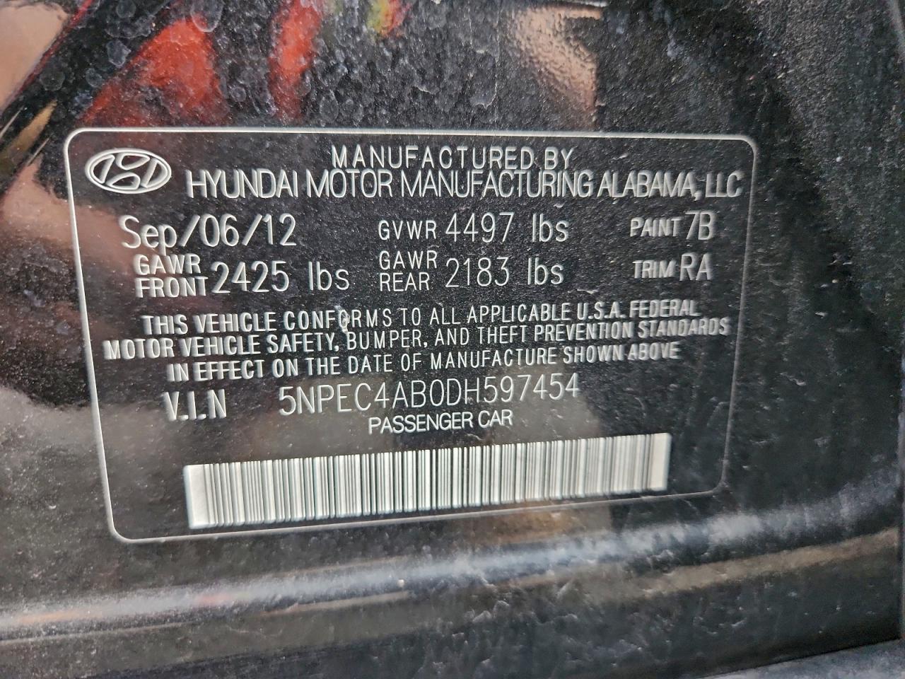 2013 HYUNDAI SONATA SE photo 12