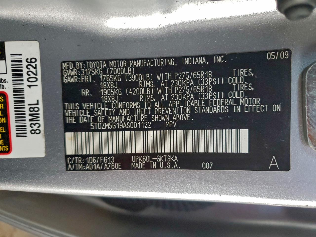 2010 TOYOTA SEQUOIA SR5 photo 14