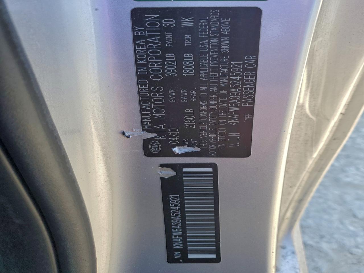 2010 KIA FORTE SX photo 12